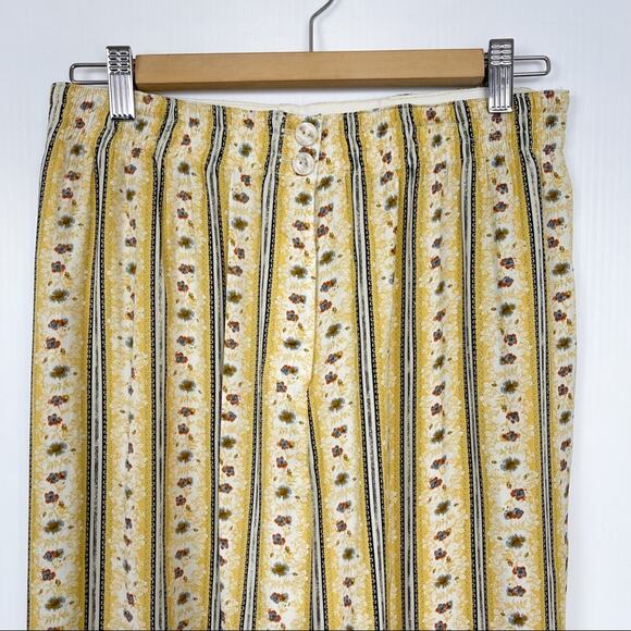 Free People Take Your Tie Off Pants Yellow Satin - Picture 3 of 7